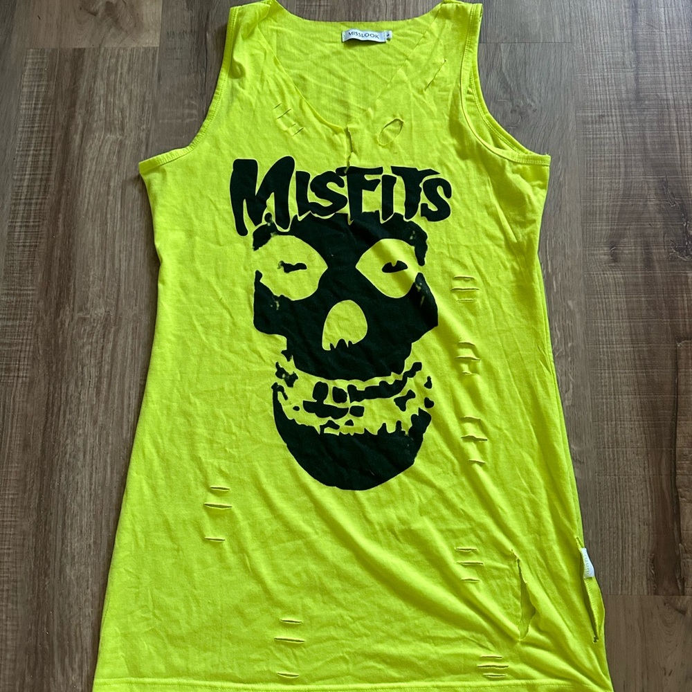 Neon misfits tshirt dress distressed oversized